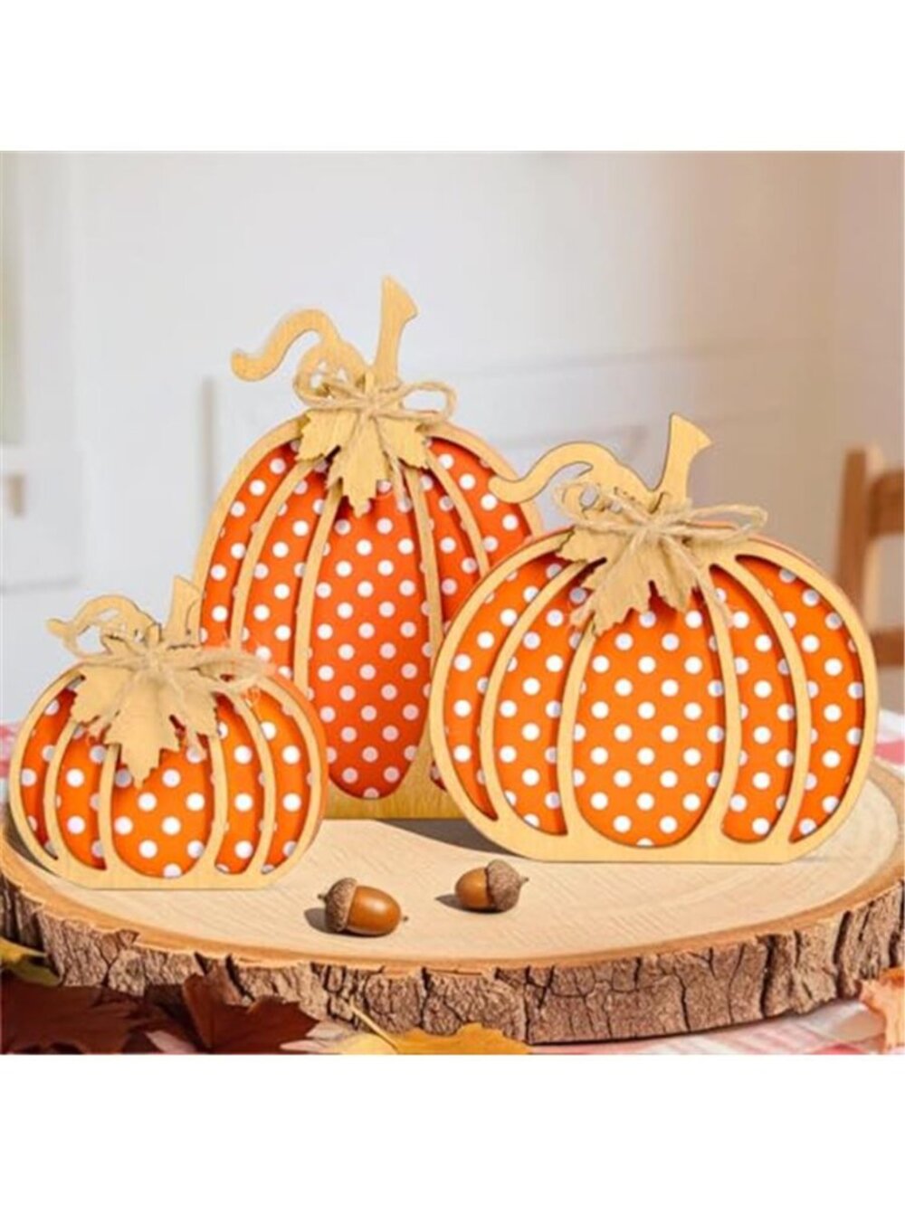 Fall Pumpkin Decor, Thanksgiving Fall Decorations for Home Wooden